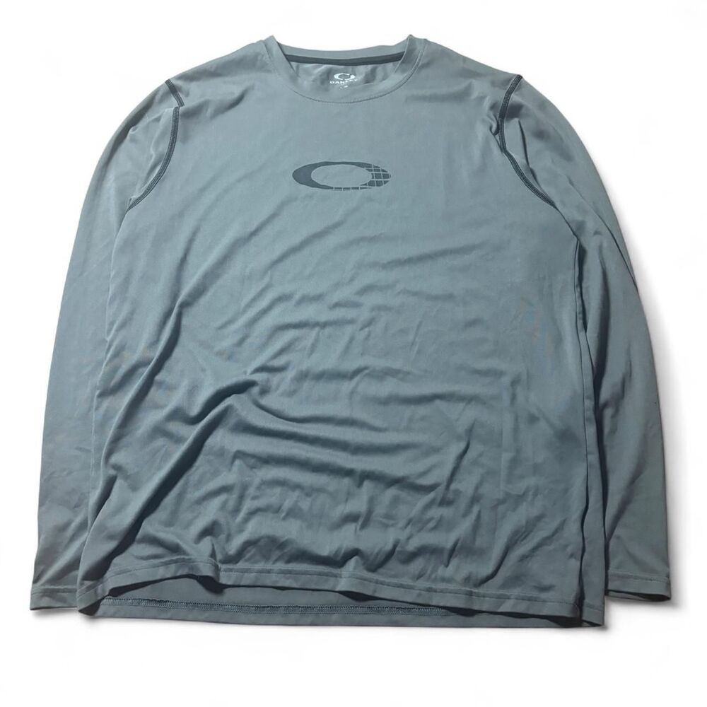 Oakley Long Sleeve Shirt Men’s L Gray Center Logo Y2K Vintage Athletic